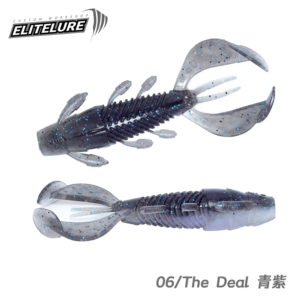 Elitelure PANTHERA 2.5/3.2 pouces craies coulant crevettes souples appât multifonctionnel attrayant leurre Wobbler Ned plate-forme matériel de pêche