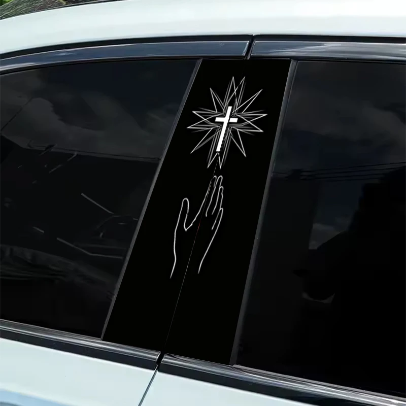 

2-х предмет минималистичных наклеек для сакрального автомобиля — прочная виниловая защитная пленка на стойке B, узор Majestic Eagle and Fish