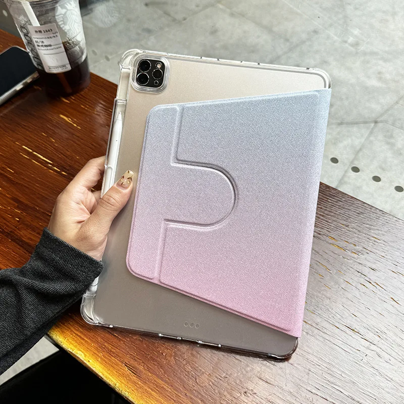 

Gradient Color Stand Tablet Case For iPad 2025 Air Pro 11 10.9 inch Cases 4th 5th 6 7 8 9 10th 11th Generation Pencil Slot Cover