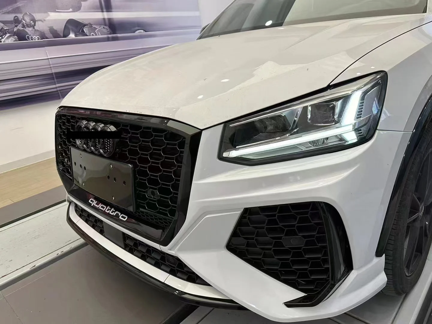 New RSQ2 Front Bodykit Fit For 2018 2019 2020 2021 Q2 Modification PP Material RSQ2 Front Bumper Glossy Black Grille Nice By Air