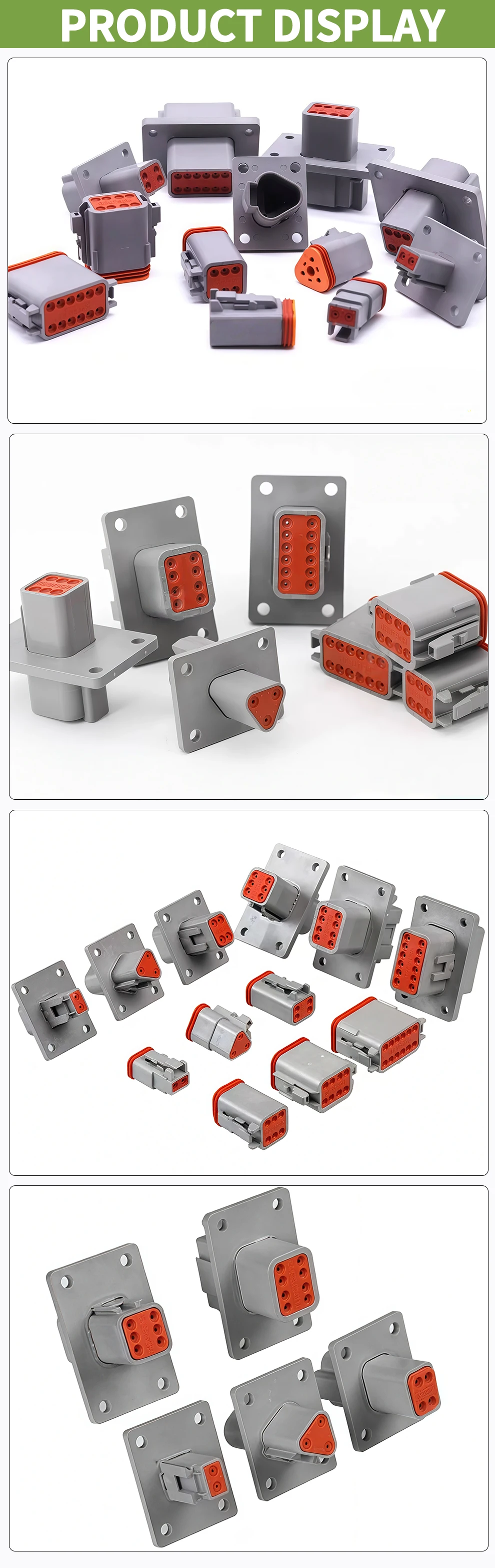High Quality Waterproof DT Series Fixed Flange Plug Connector Kit 2/3/4/6/8/12Pin Male/Female for Truck Bus Wiring 22-16AWG T&I Online Store