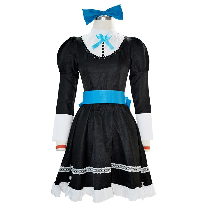 Anime Calcinha e Meia com Cinturão de Ligas, Jovem Irmã, Anarquia Fantasia Cosplay, Vestido Empregada Gótico, Vestido Lolita, Meias Longas, Peruca