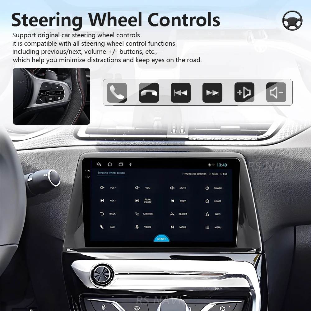 RSNAVI Android 16 Carplay Auto Qualcomm Screen Car Radio Player For Peugeot 308 2016 2017 2018 GPS Stereo BT Wifi Multimedia
