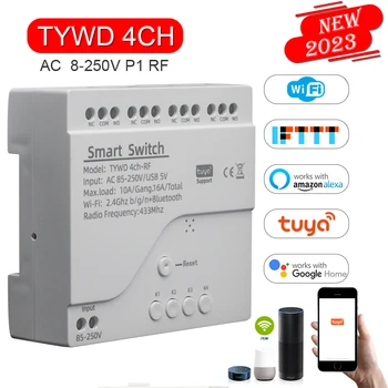 4CH Tuya akıllı uzaktan kumanda kablosuz Wifi anahtar modülü DC7-32V AC85-250V 2200W RF akıllı yaşam alıcısı 10A wifi röle DIY