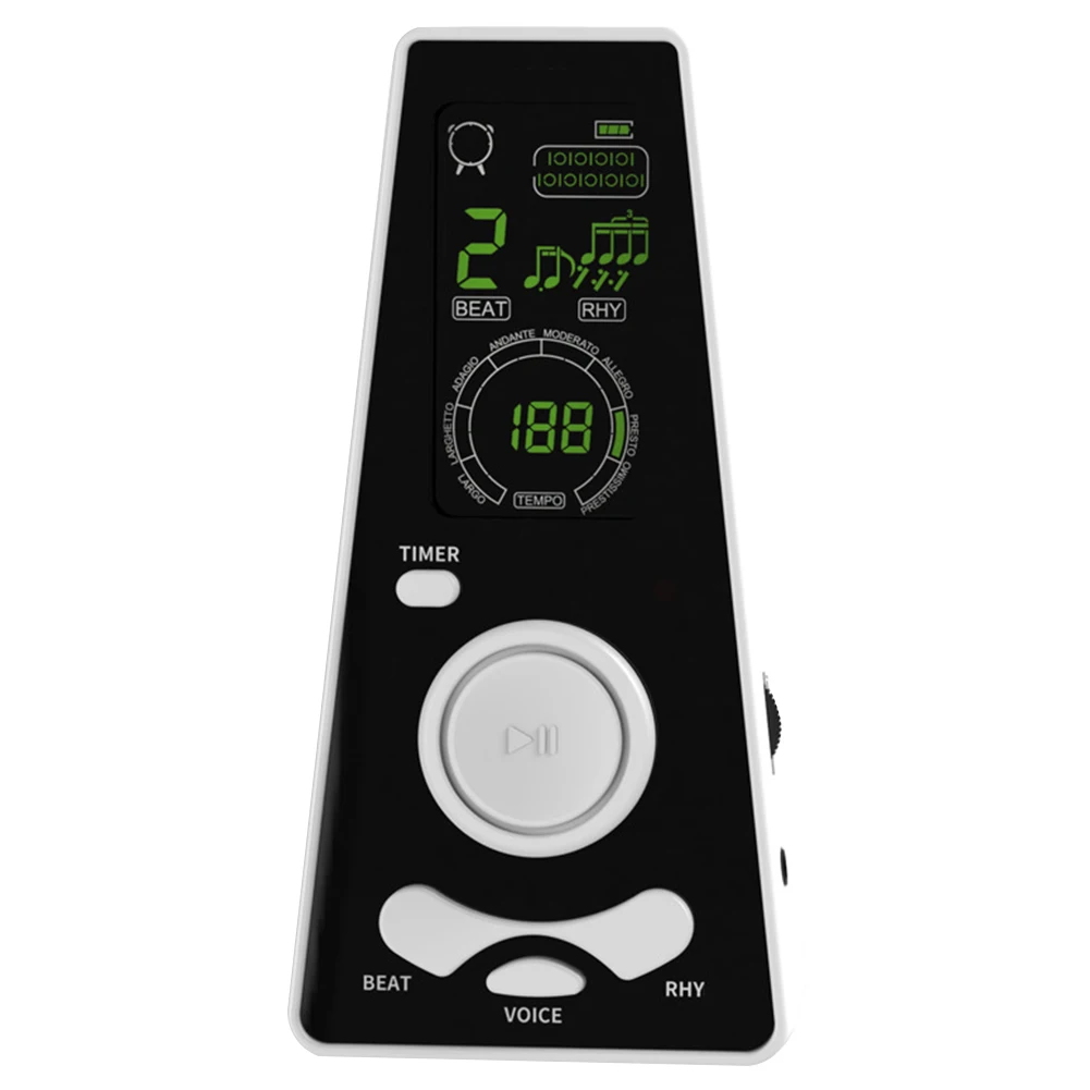 Metrónomo digital electrónico Volumen y velocidad de golpe ajustable con temporizador para piano, guitarra, tambor y todos los instrumentos musicales