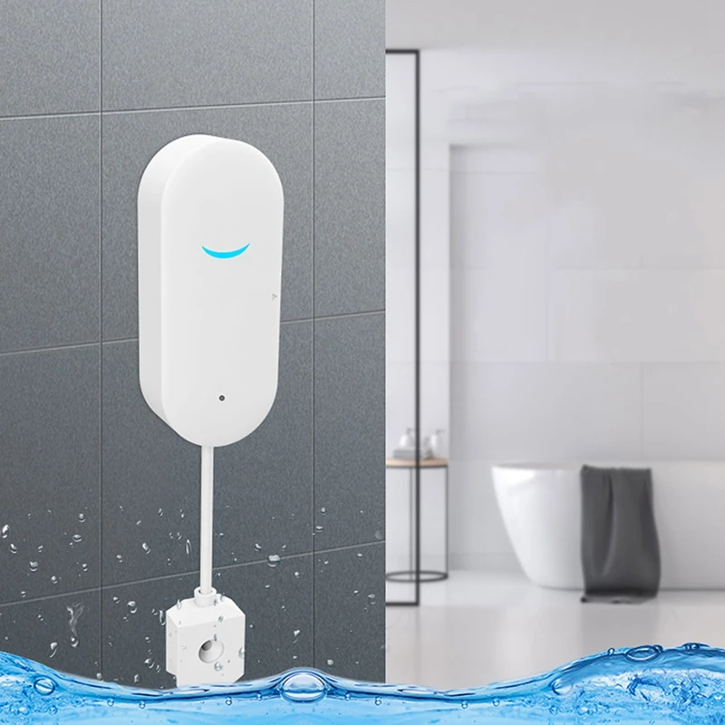 TTKK Tuya Sensor kebocoran air Wifi, pendeteksi kebocoran air di rumah, peringatan banjir, perlindungan keamanan Via Smart Lif