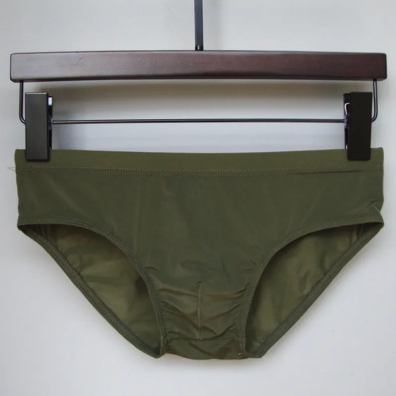 

Sexy Men's Brief Underwear Seamless Ice Silk Thin Quick Dry Transparent Mooth Gays U Convex Pouch Underpants Low Waist Underpant