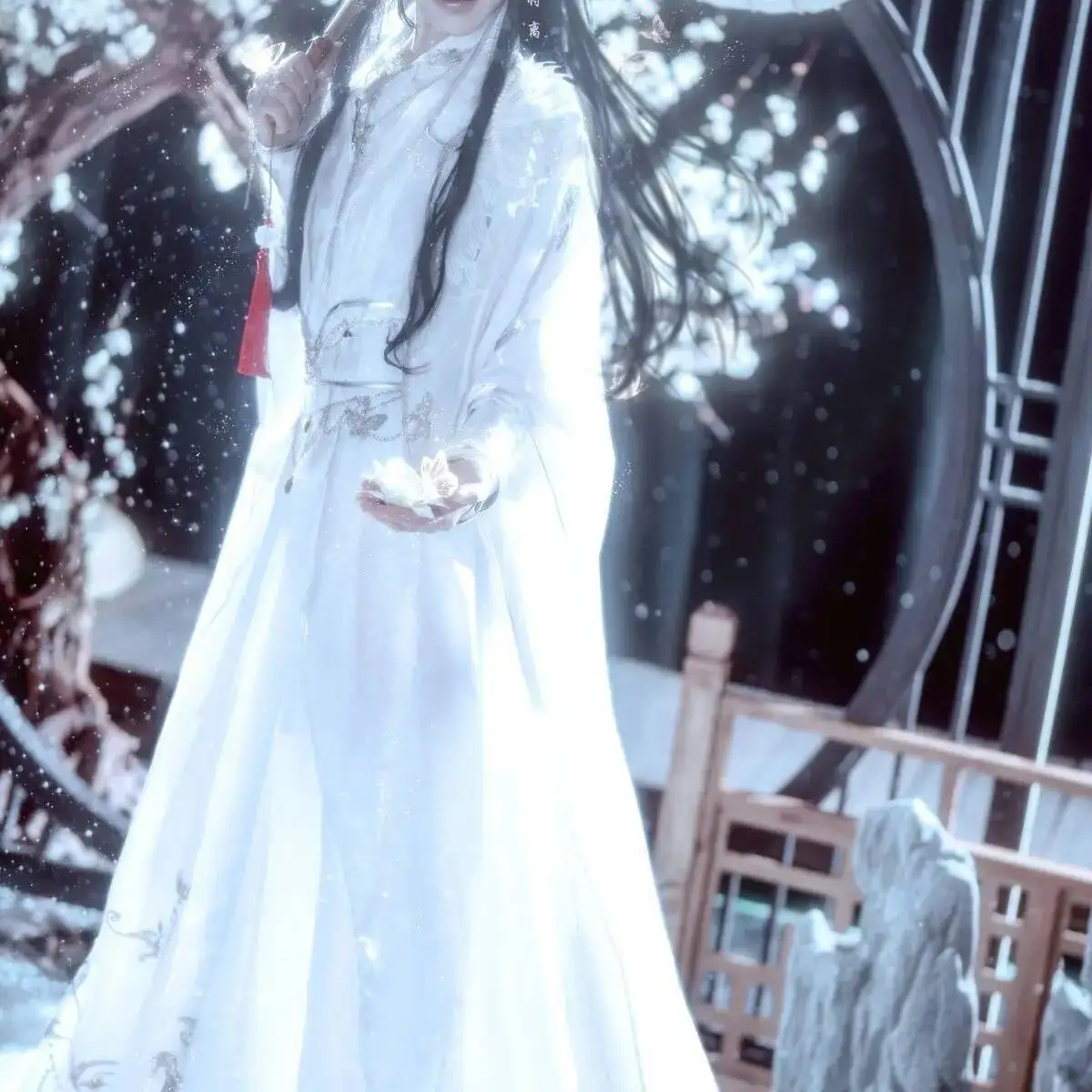 تيان غوان Ci Fu Xie ليان زي الهالوين التأثيري فستان الزفاف الأبيض TGCF لعب الأدوار أنيمي الأبيض Hanfu الملابس تشو Wanning #3