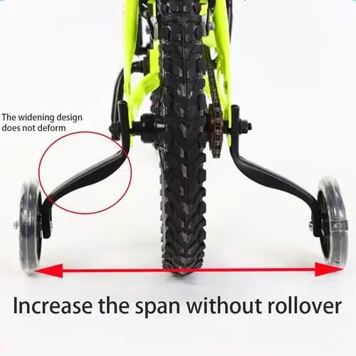 Imagen 2 del producto Rueda auxiliar de bicicleta para niños, ruedas de entrenamiento silenciosas para bicicleta con estabilizador Universal de 12-20 pulgadas, rueda de equilibrio lateral