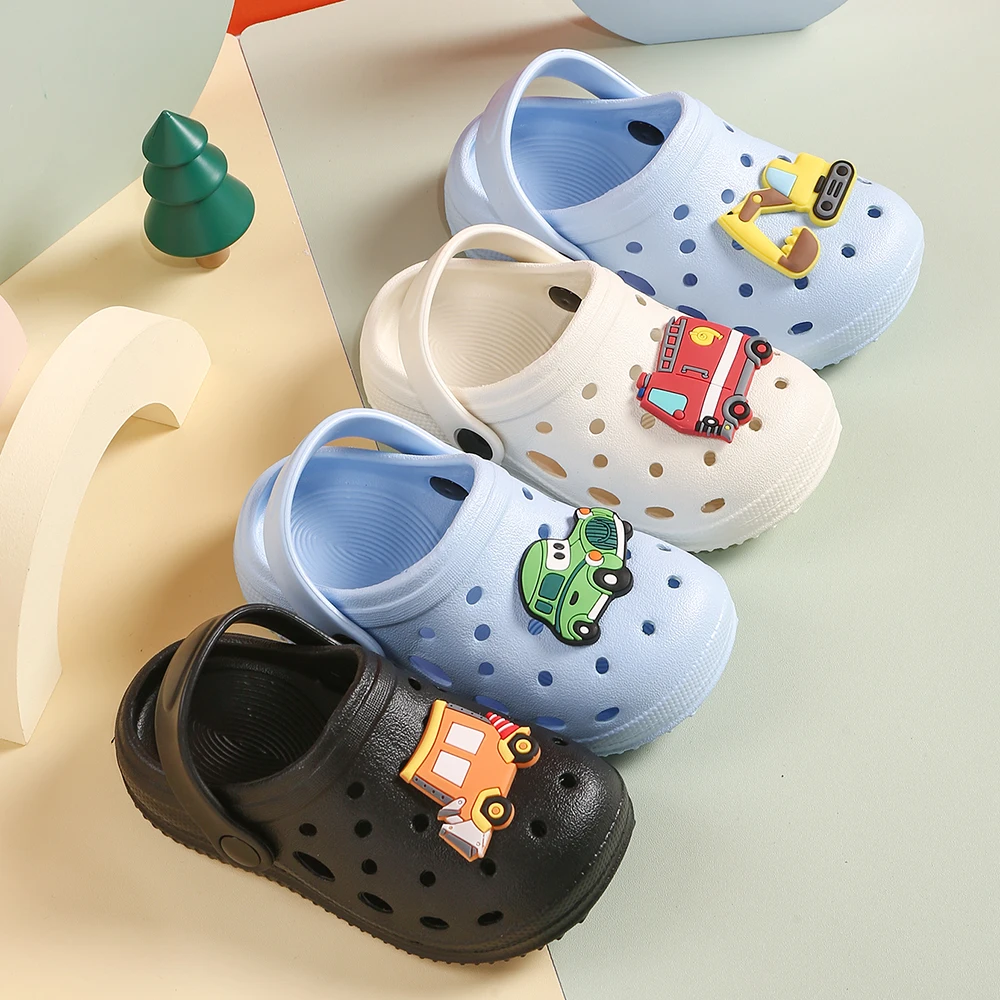 Childrens Sandals Summer Casual EVA Lightweight Outdoor Handmade DIY Baby Shoes Anti-Slip Thick Sole Beach Slides Garden Shoes