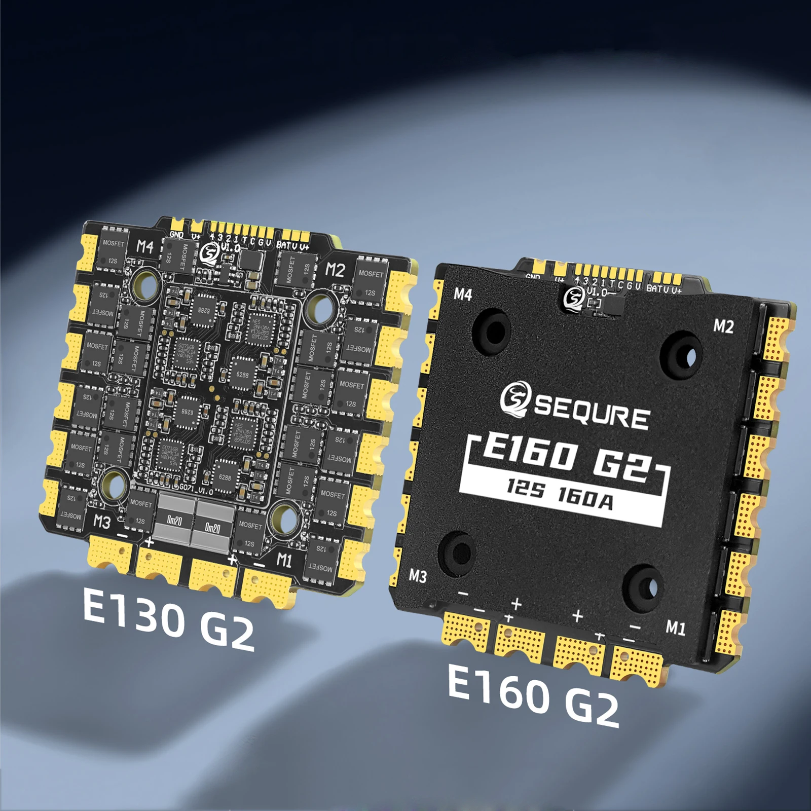 SEQURE E130 G2 & E160 G2 4-12S 130A|160A 4IN1 ESC with AM32 or BLHeli_32 Firmware for FPV Drones Racing