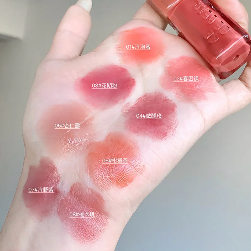 Gege Bear ソリッドミラー口紅非粘着性非フェード長期的な保湿ゼリー唇セクシーなベルベット防水唇ケアメイク