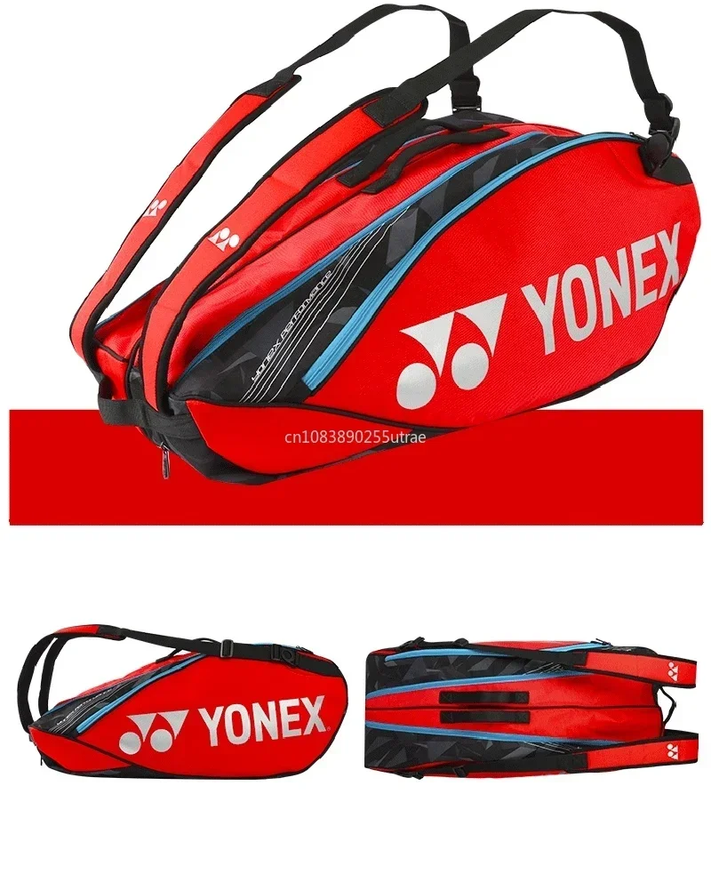 YONEX 배드민턴 가방 투어 에디션, 프로 스포츠 테니스 라켓 배낭, 독립 신발 수납 공간, 6 라켓