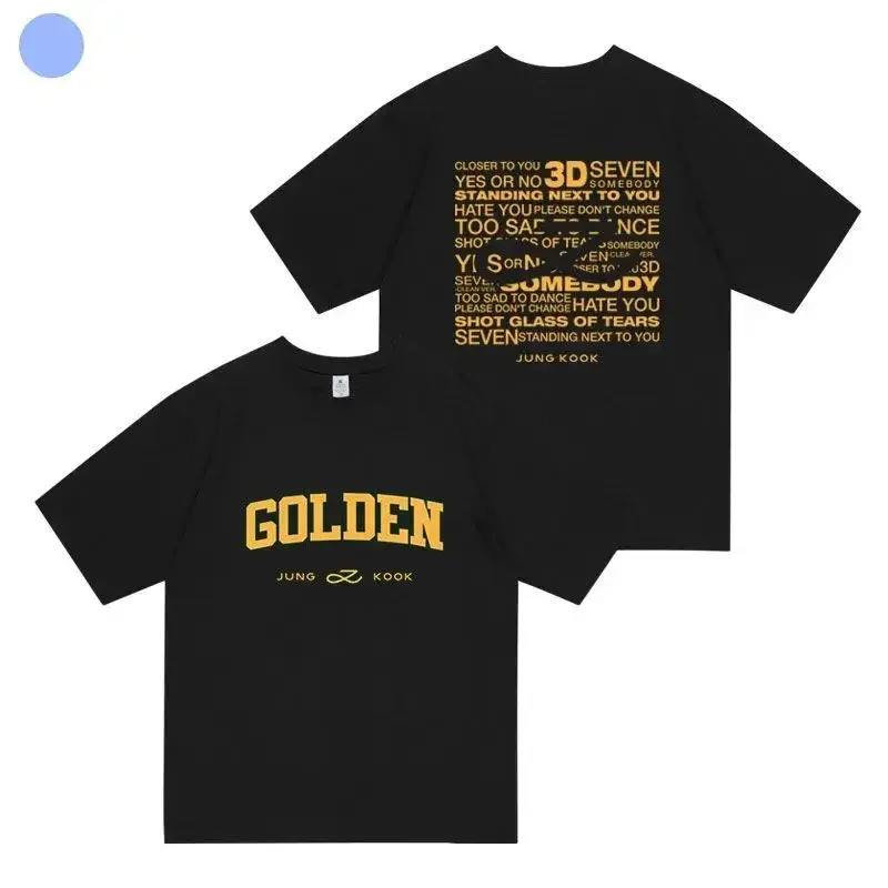 Bulletproof Youth Team Tian British Album Jungkook GOLDEN Peripheral Support The Same Clothing Short-sleeved T-shirt