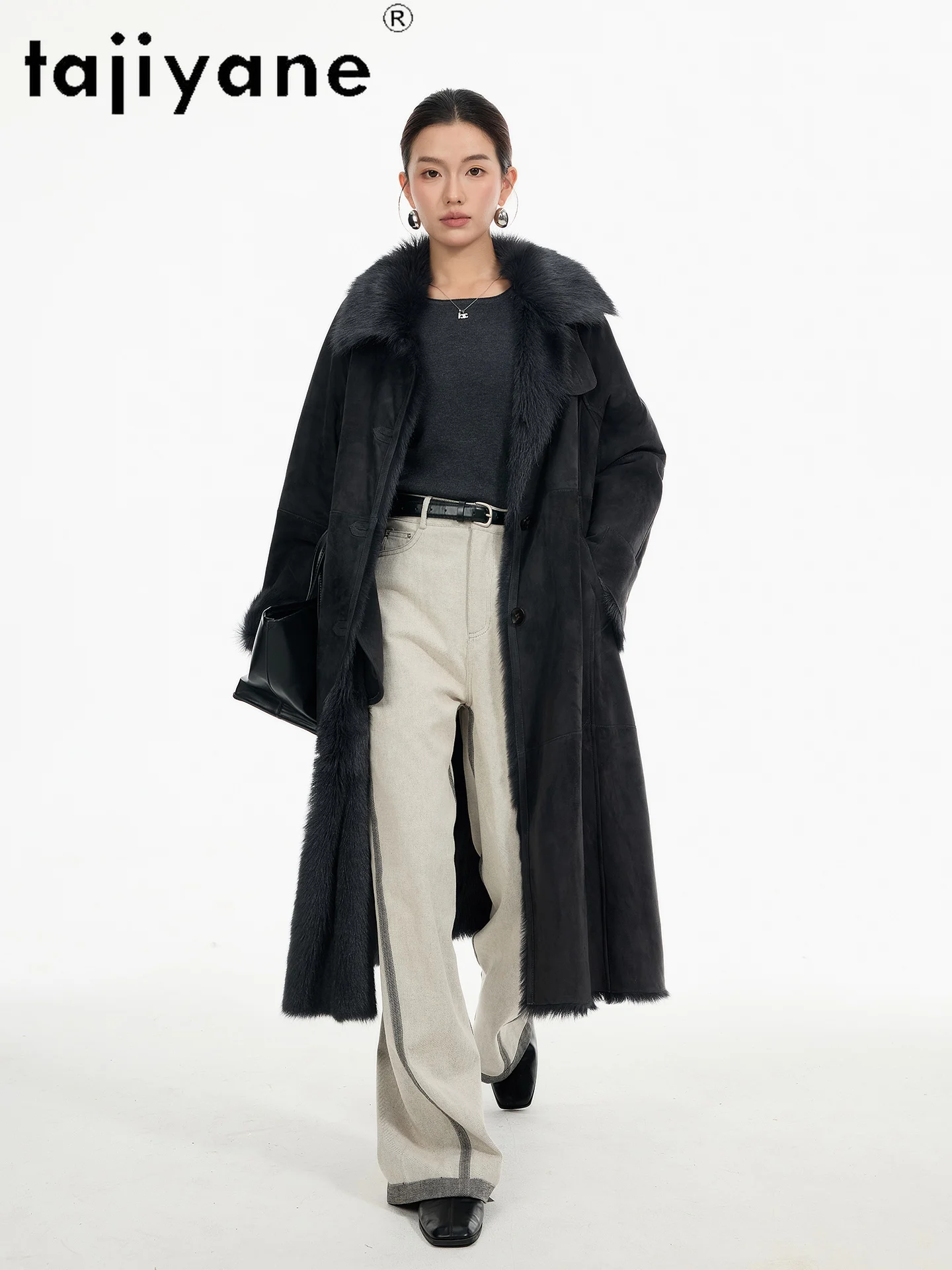 TAJIYANE Natural Tuscany Wool Sheepskin Coat High Quality Long Real Fur Coats Woman Clothing 2025 Winter Outerwears шуба женская
