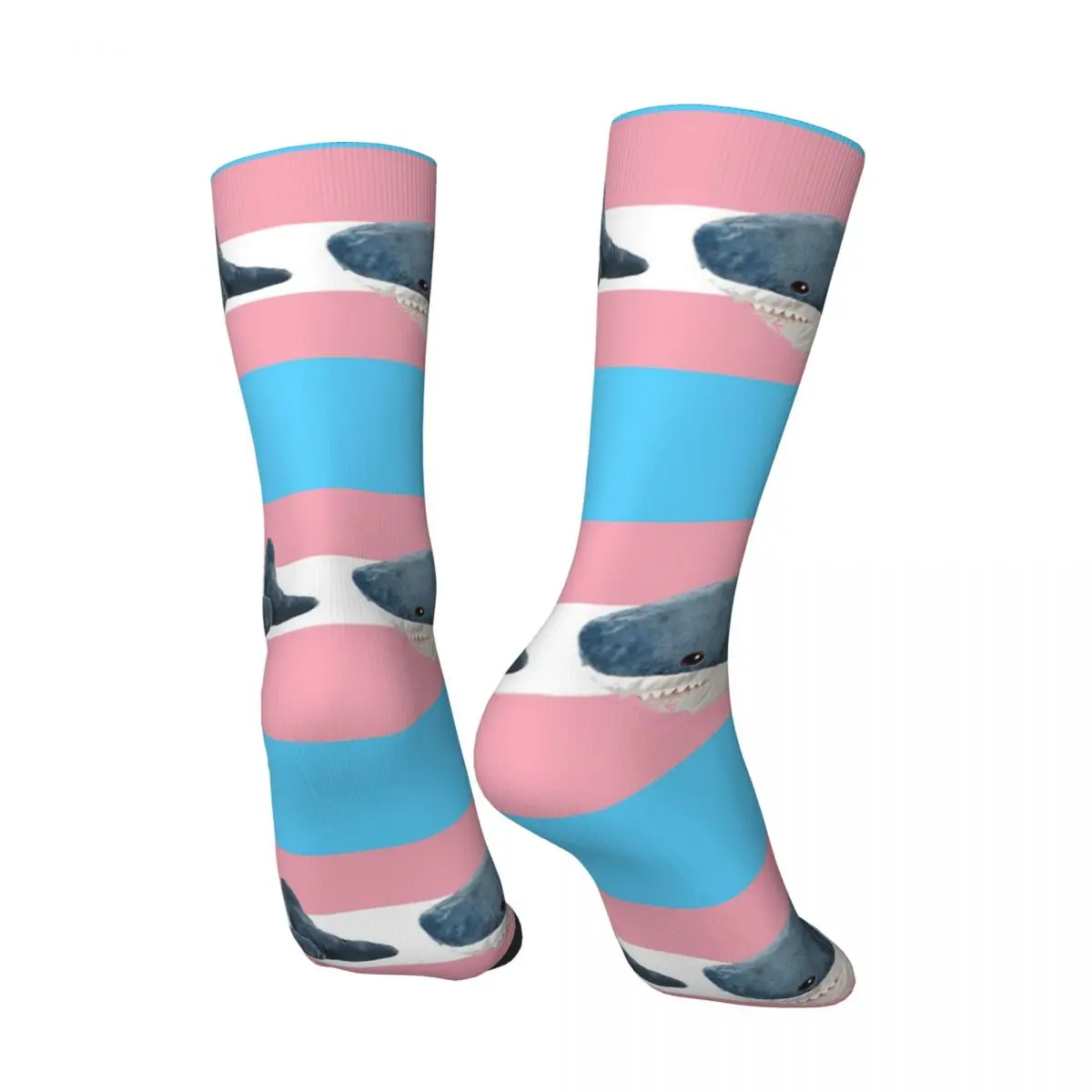 Happy Funny Men's compression Socks Shark Doll Vintage Harajuku Benthos Hip Hop Novelty Seamless Crew Crazy Sock Gift Printed