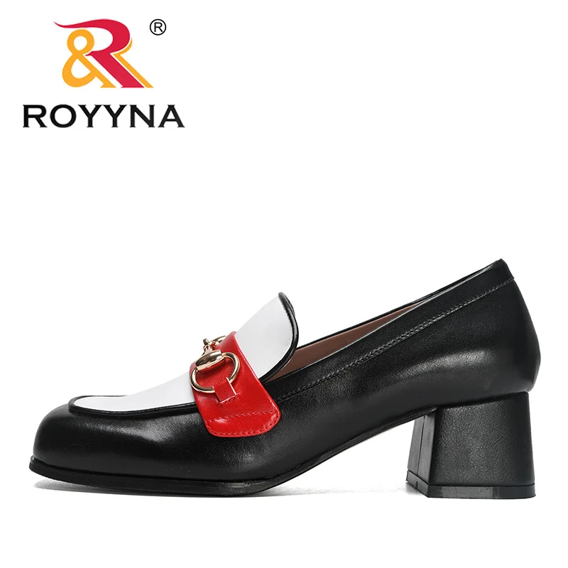 ROYYNA 2023 New Designers Chunky Loafers Women Spring Super High Heel Shoes Pumps Ladies Thick Heel Office Shoes Feminimo Comfy