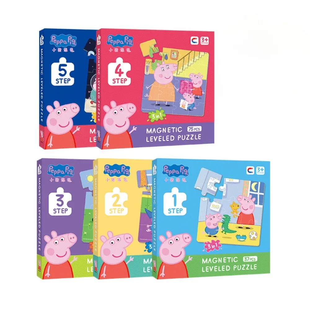 Peppa Pig Magnetic Cognitive Matching Puzzle Letters Numbers Animal Refrigerator Sticker Educational Toys For Children Kids