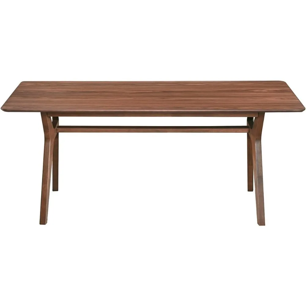 Table à manger rectangulaire extra large 71x35, plateau en placage de brochure, cadre en bois massif, table pour 4-8, table uniquement