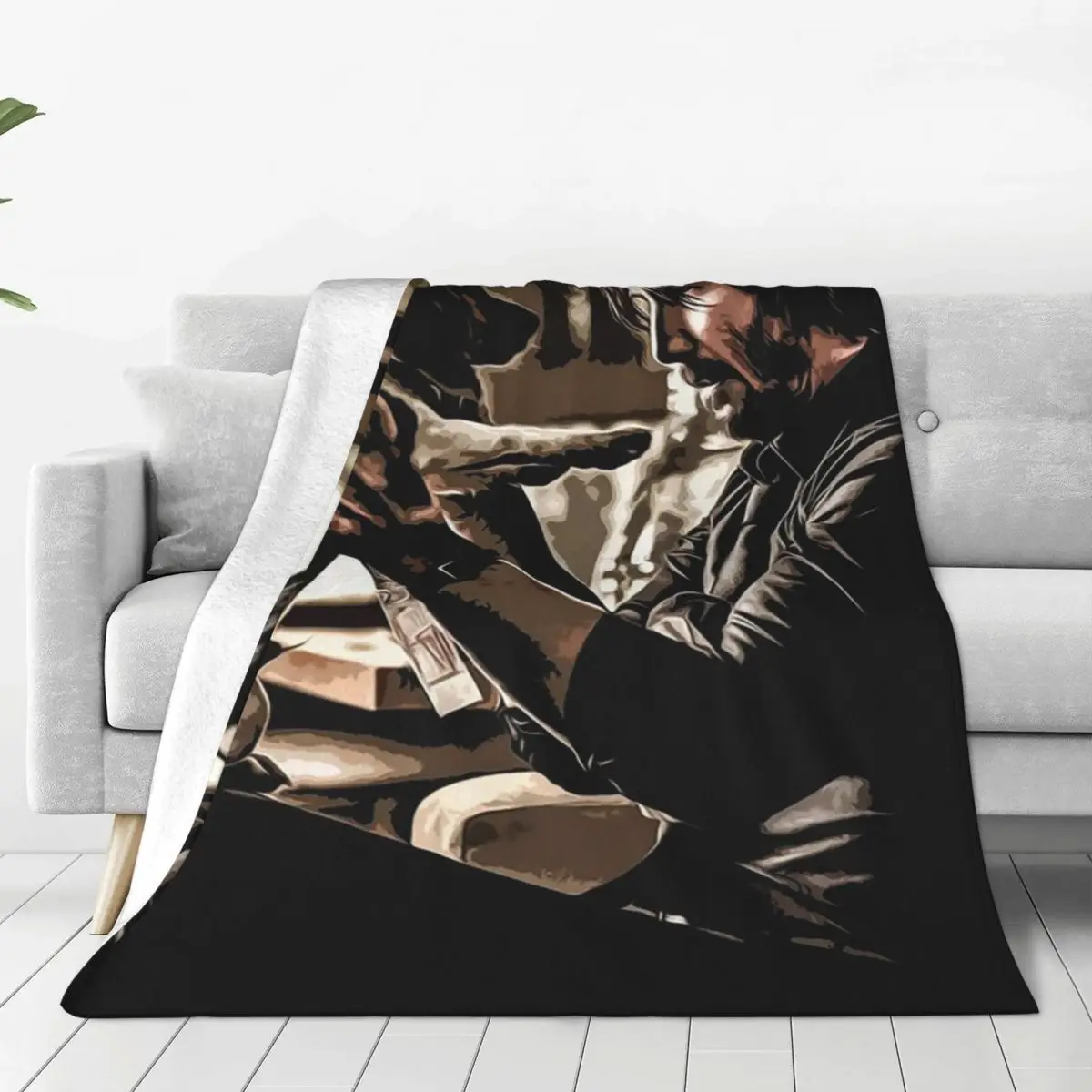 John Wick Poster Blankets Flannel Warm Sofa Throw Blankets For Home Bedroom Office Throws Bedspread Quilt