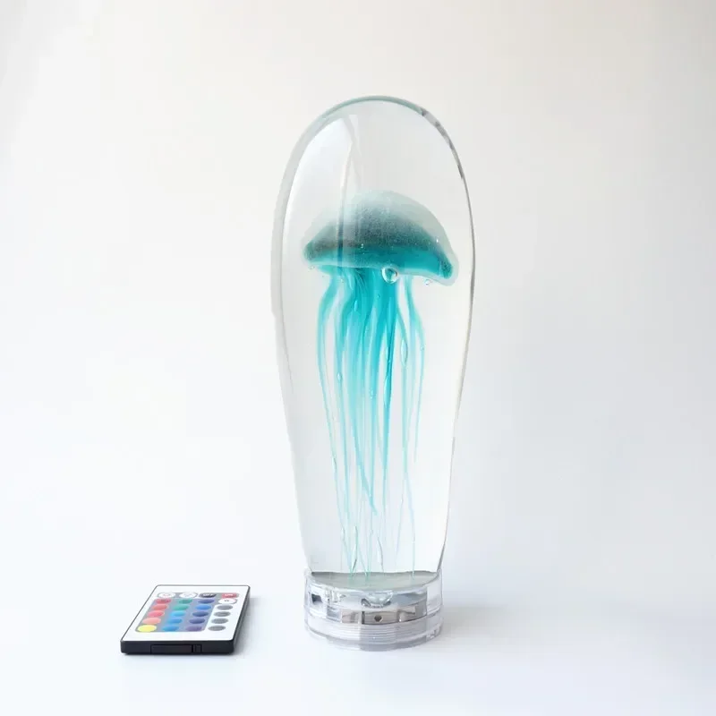 Glass Nordic Mediterranean Soft Furnishings Home Ornaments Light Luxury Home Decoration Crystal Luminous Jellyfish