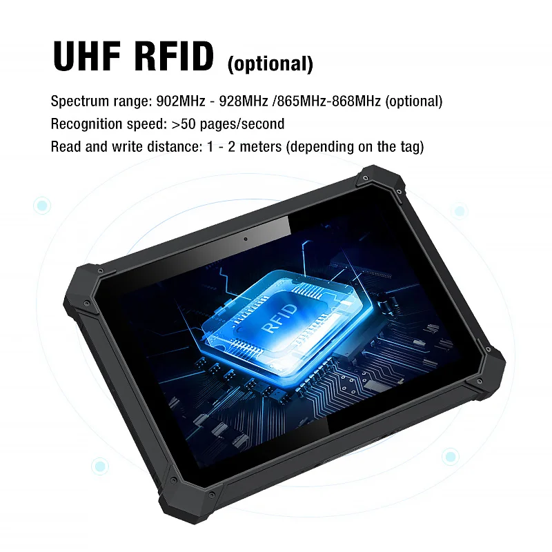 10.1 Inch Windows 11 Pro HDMI RJ45 860-910MHz UHF RFID Fingerprint Reading 16GB 512GB 7.6V 5000mAh Industrial Rugged Tablet PC