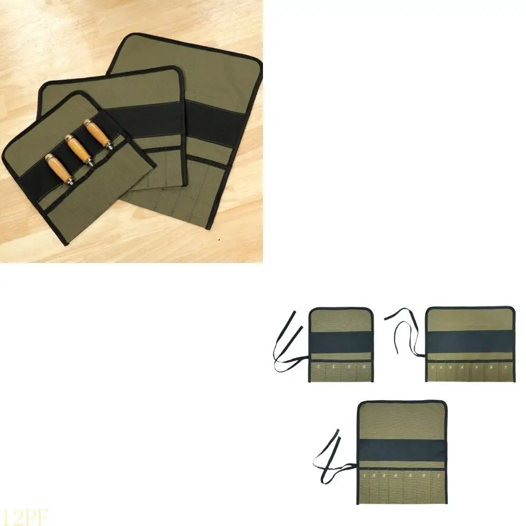 

12PF Sturdy Water resistant Tool Roll Up Foldable for Portable Storage Featuring Multiple Pockets Quick Access