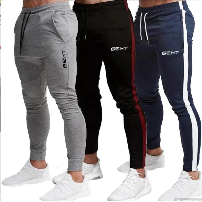 

2022 GEHT brand Casual Skinny Pants Mens Joggers Sweatpants Fitness Workout Brand Track pants New Autumn Male Fashion Trousers