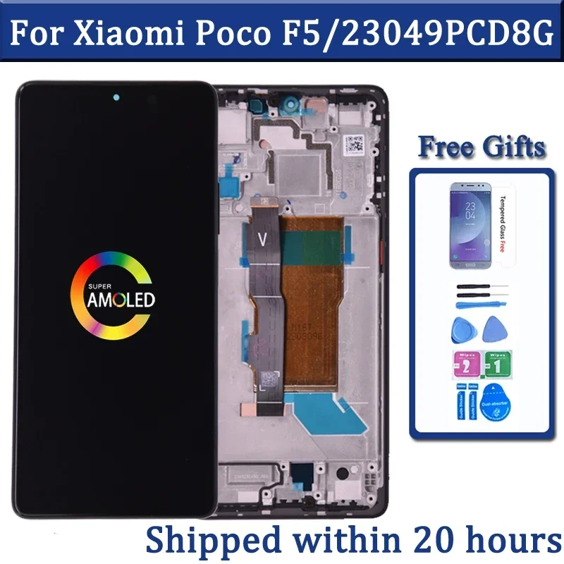 

6.67“Amoled For Xiaomi Poco F5 LCD Display Touch Screen Digitizer Assembly For mi Poco F5 23049PCD8G Screen Replacement