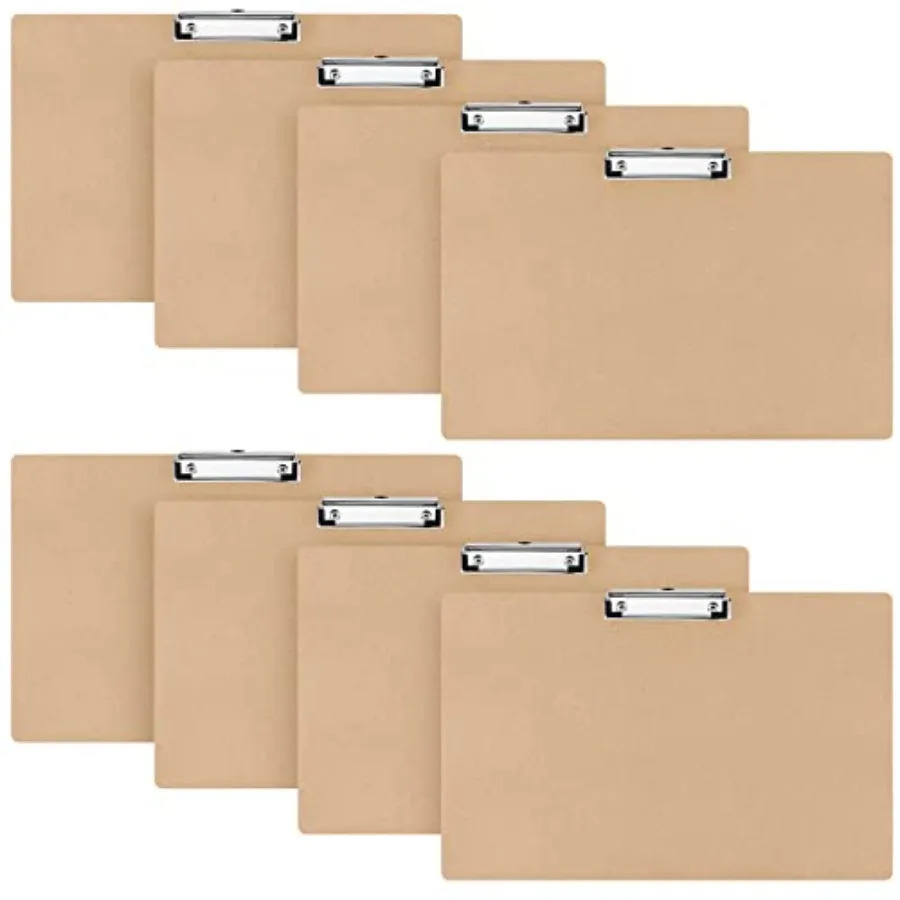 

Набор из 8 деревянных горизонтальных планшетов-клипбордов 11x17 дюймов, очень большие, с низкопрофильным зажимом, коричневые, для письменного стола, для врачей