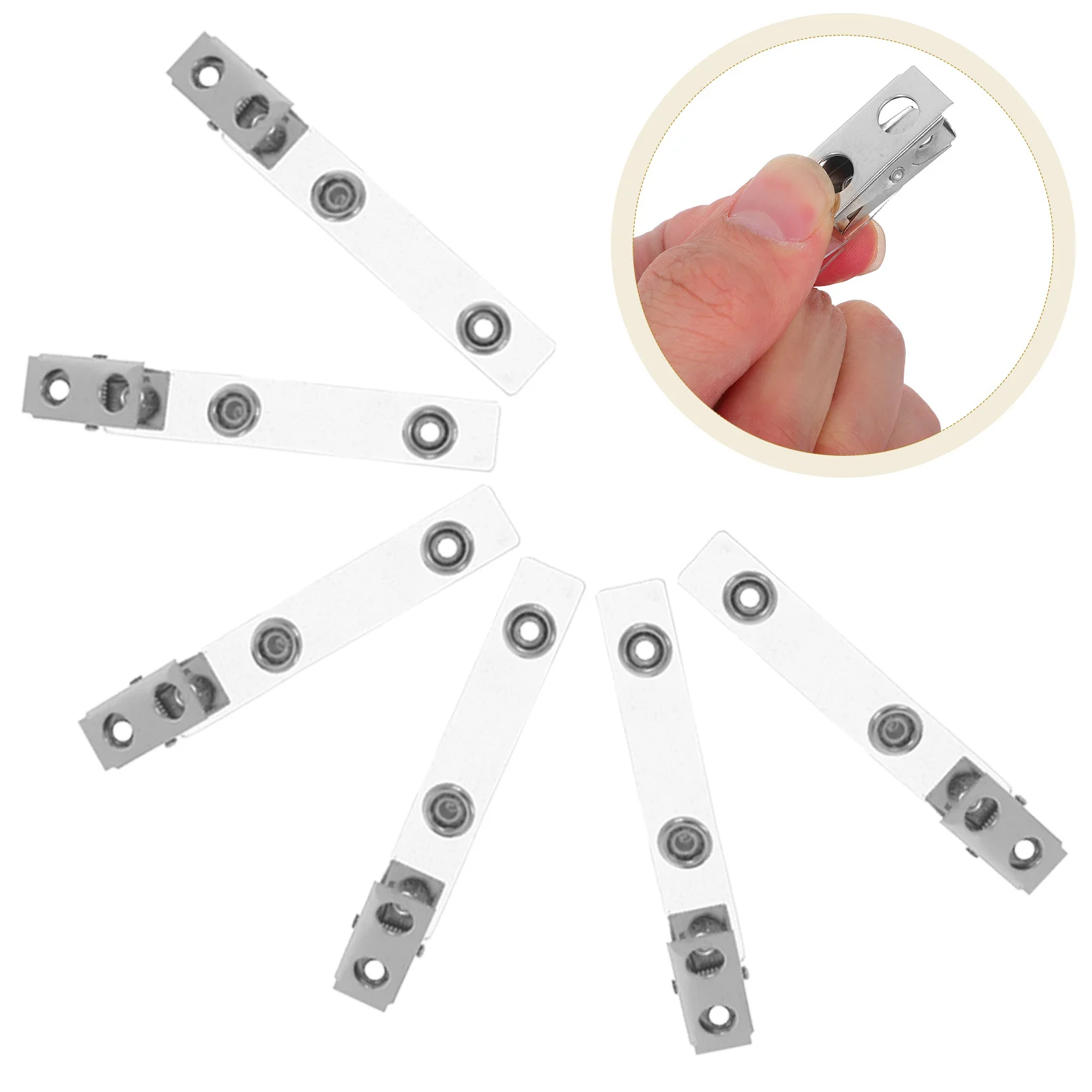 

50pcs Metal Clear Pvc Straps Double Hole For Id Card Name Tag Work Clip Office School Hospital Strap Clips Name