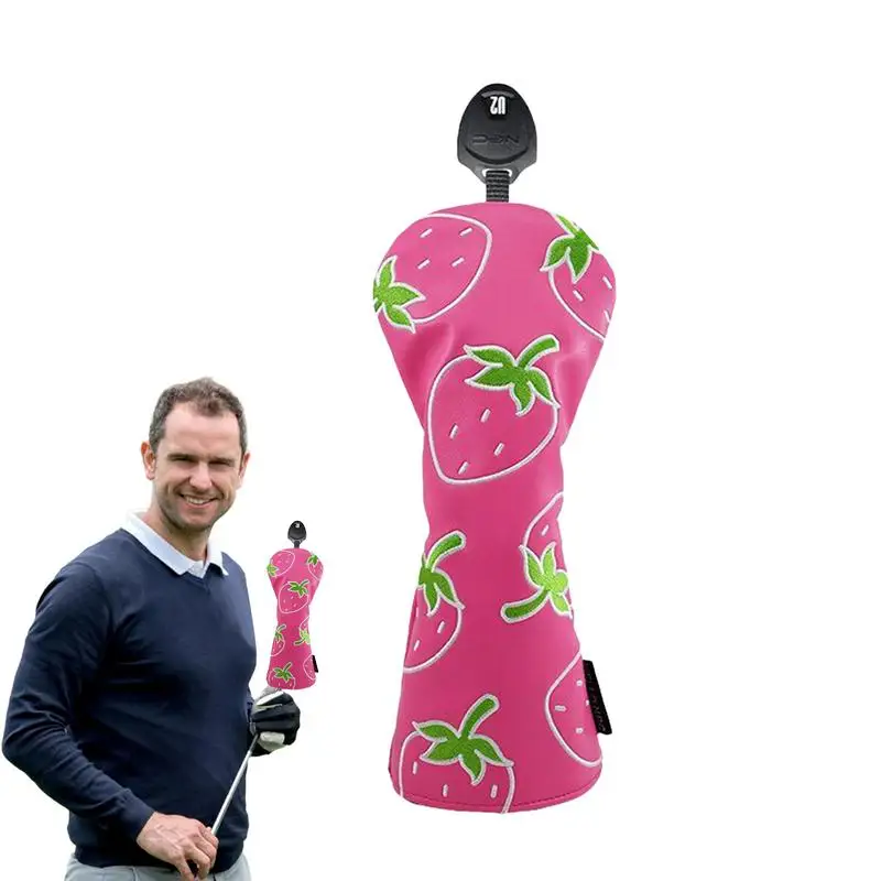 

Golf Club Head Covers Funny Strawberry Driver Shield Weather-Resistant Stylish Golf Club Head Covers For Outdoor Practice