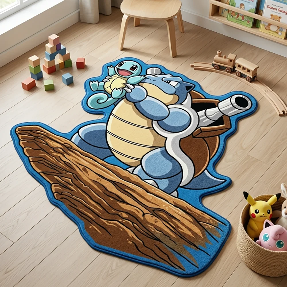

Pokemon Blastoise Squirtle Cartoon Rug Cute Anime Floor Mat Home Bedroom Decor Non Slip Soft Carpet Gift For Game Fans