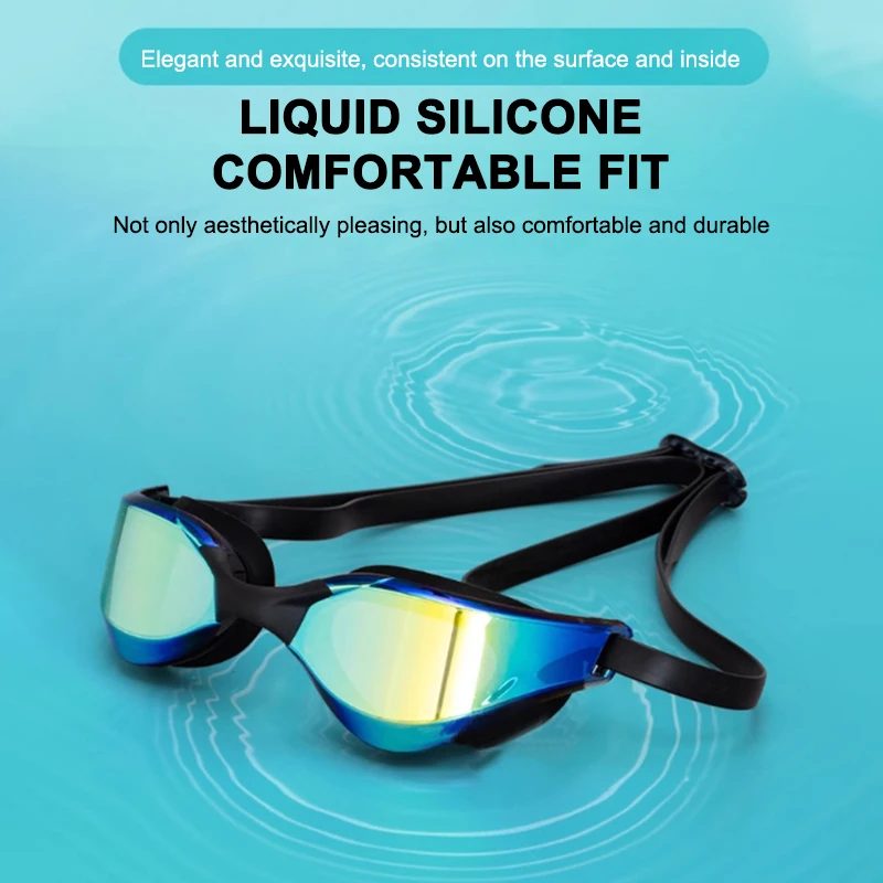 Wysokiej rozdzielczości wodoodporny i przeciwmgielny okulary pływackie dla dorosłych, profesjonalny i wygodny okulary pływackie galwanizowany