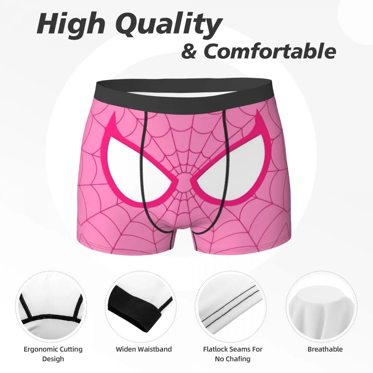 Marvel Underwear Spiderman Males Panties Printing Comfortable Boxer Shorts Trenky Boxer Brief Plus Size