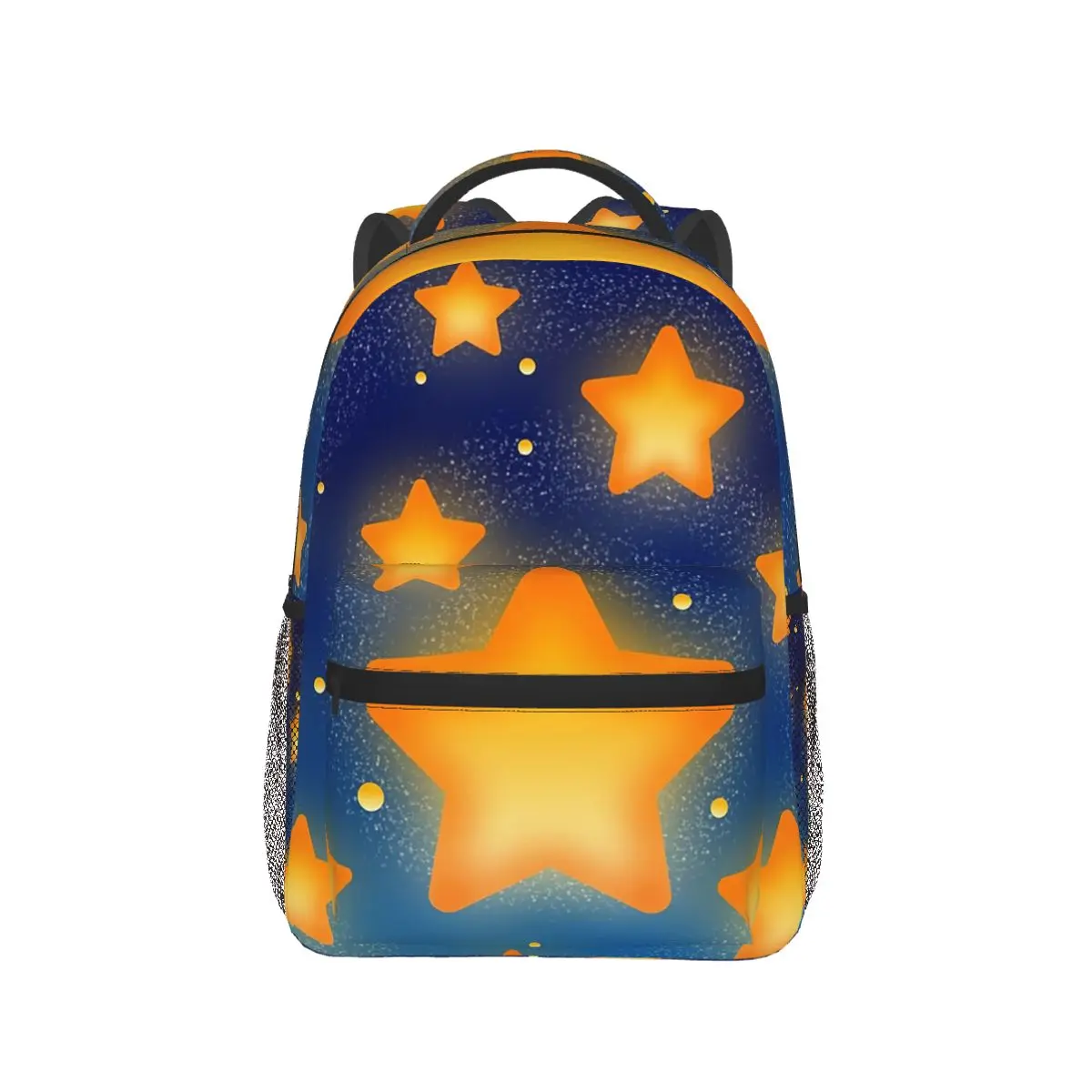 

Cozy Shining Golden Stars In Blue Galaxy Night Backpack Hot Sale Daypack Large Capacity Boy Girl BookBag School Bag Shoulder Bag
