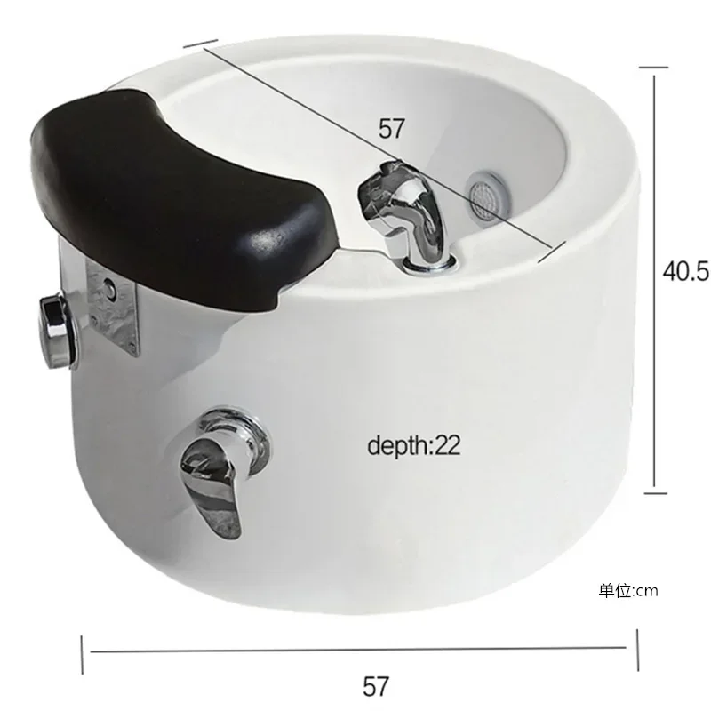 Beauty Salon Acrylic Pedicure Spa Bowl Stations Spa Tubs Foot Therapy Footbath Pedicure Sink With Light