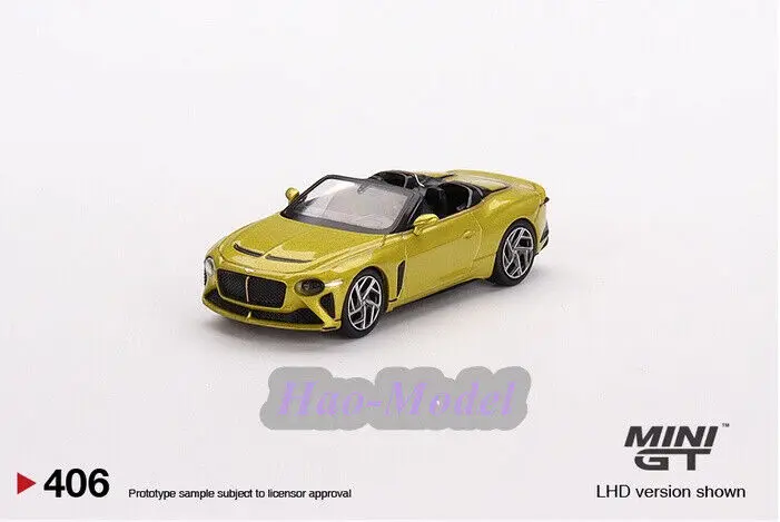 TSM MINIGT 1/64 для Bentley Mulliner, литая под давлением модель автомобиля, имитация игрушки, подарки на день рождения для мальчиков, коллекция для хобби, желтый