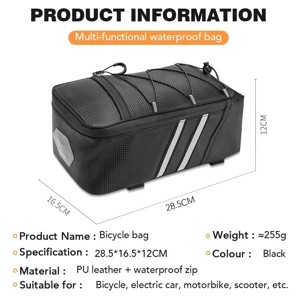 NEWBOLER Bicycle Rear Seat Bag MTB Bike Rack Bag Trunk Pannier Cycling Large Capacity Waterproof Travel Bag With Rain Cover