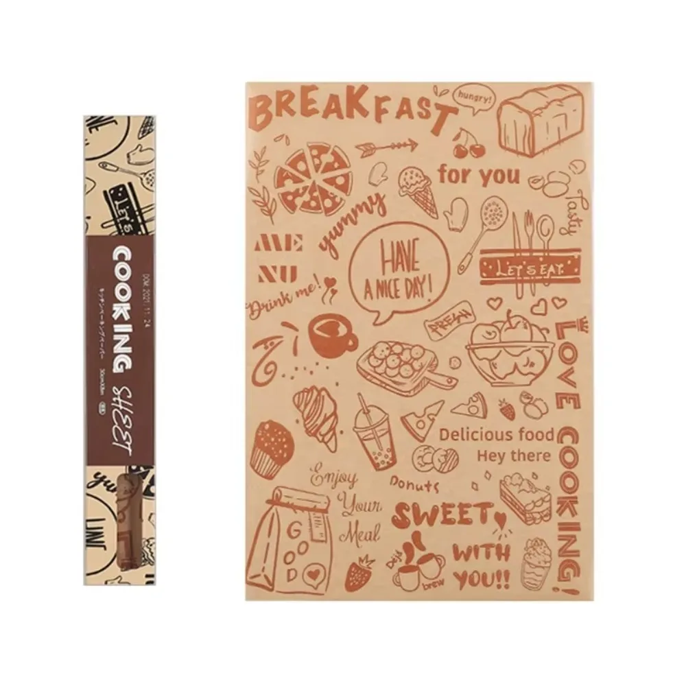 High Temperature Resistant Baking Papers Oil-Proof Greaseproof Sandwich Wrapping Paper Printed 8M Parchment Paper Oven