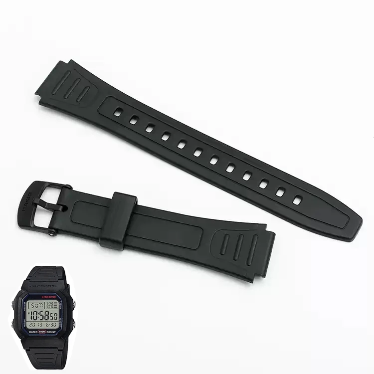 

18mm Watch Bracelet For Casio G-Shock Strap W-800H W-217H AQ-S800W Resin Rubber Convex Joint watch accessories band