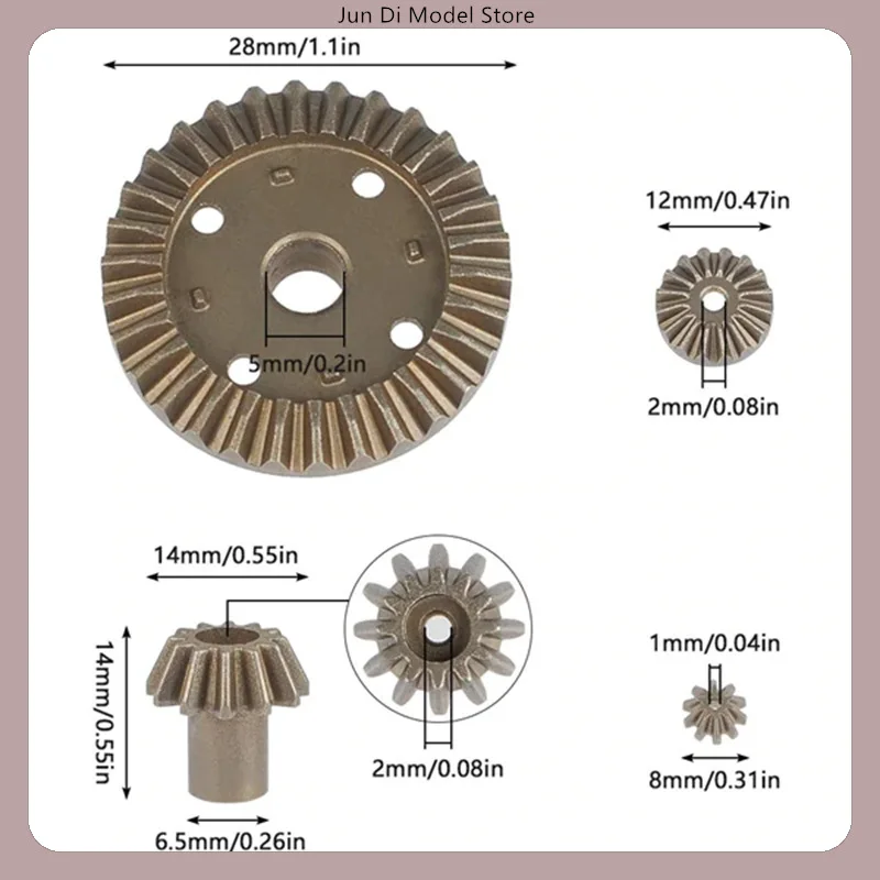 Upgrade Differential & Drive Gears for WLtoys 144001 144010 12428 12429 12423 RC Car Spare Parts