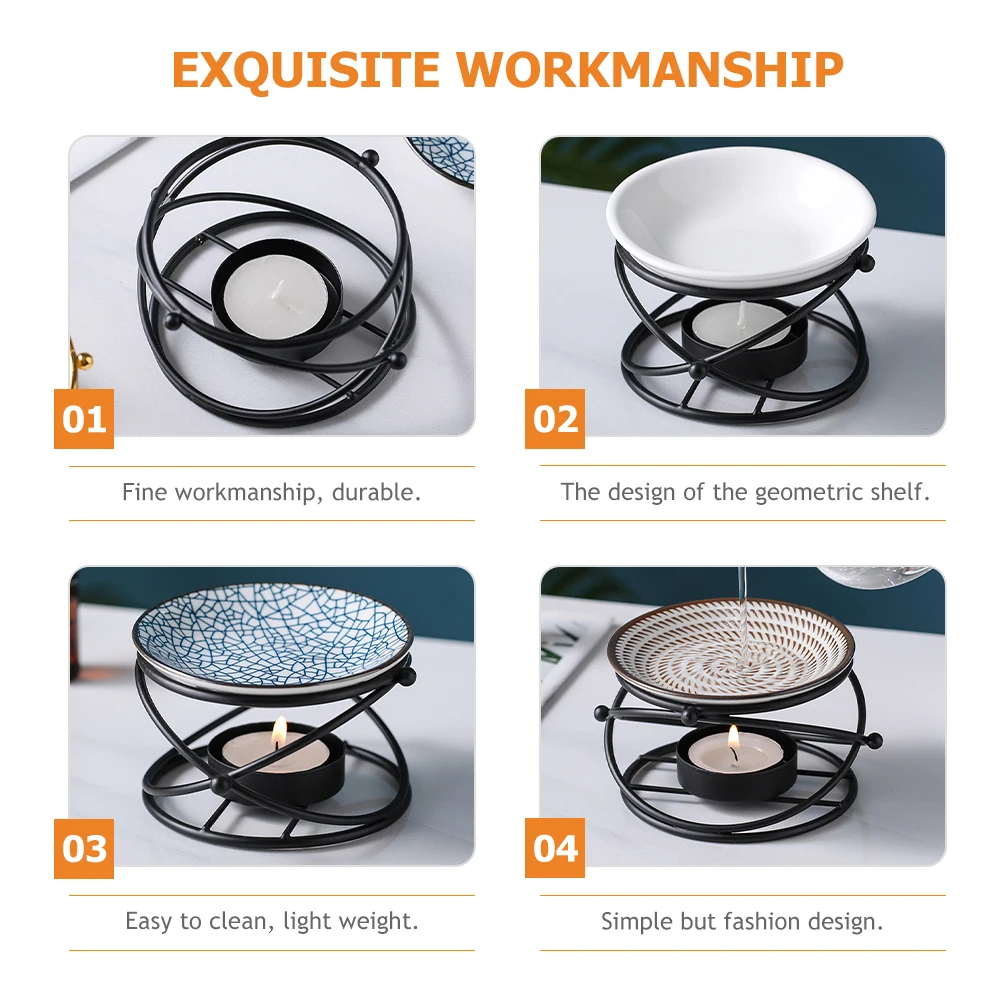 

Metal Incense Burner Detachable Aromatherapy Oil Tray 50Ml Capacity Holder Table Decor Centerpiece for Home Spa Yoga
