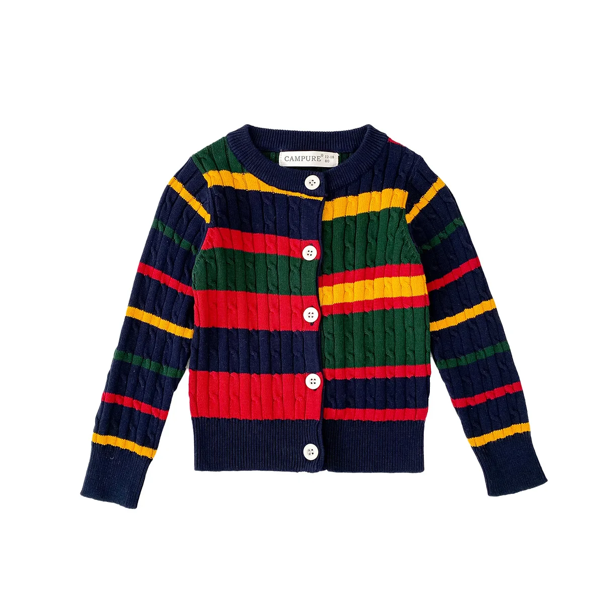 

Mixed-color Children's and Babies' Knitted Cardigan, Pure Cotton Knitted Sweater Cardigan Coat for Boys and Girls