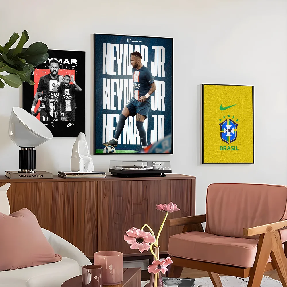 1PC N-Neymar Poster Self-adhesive Art Waterproof Paper Sticker Coffee House Bar Room Wall Decor