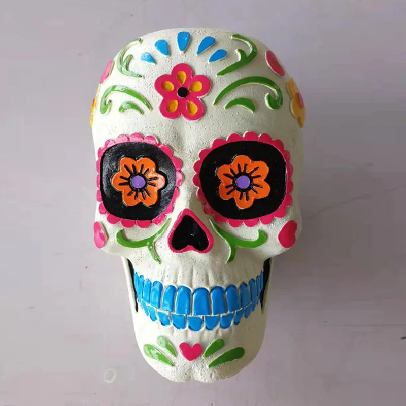 Resin Skull Ornament Succulent Plant Pot Resin Crafts Villa Courtyard Decoration Ornaments Halloween Decoration Skull Flower Pot