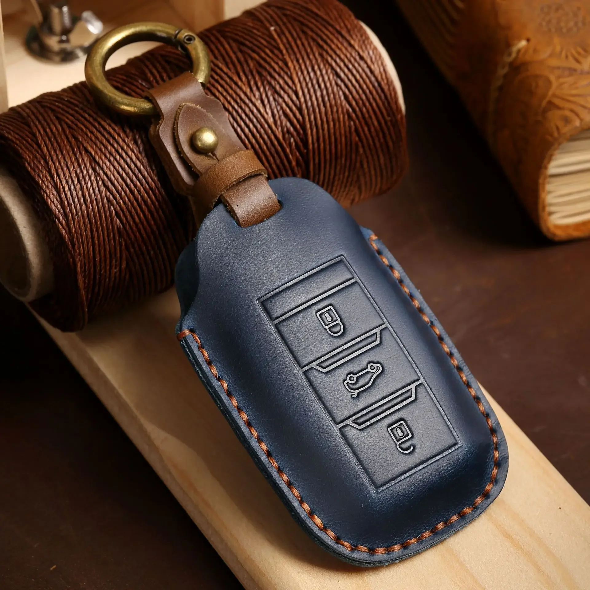 

1pc Leather 3 Buttons Key Cover Case Rubber Skin Shell Protector For Changan CS15 EADO Raeton CS35 CS55 CS75 Accessories