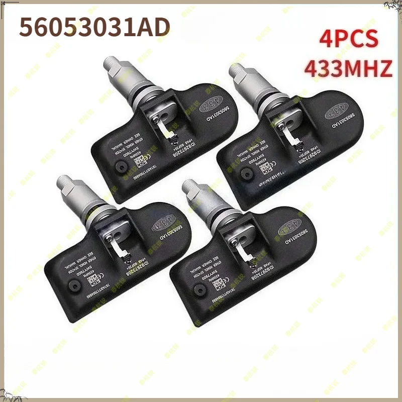 

56053031AD 4pcs Tire Pressure Monitor Sensor 56053031AD For 2008 Chrysler 300 Dodge Charger Journey 433MHZ TPMS 68078768AA