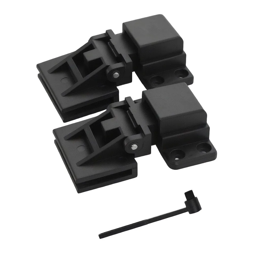 Black Turntable Dust Cover Hinge Set 2 Pieces with Cleaning Brush for Maintaining Clean Record and Playback Quality