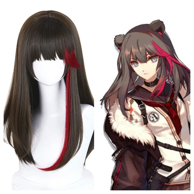 Game Arknights Zima Cosplay Long Wigs Mixed Color Women Heat Resistant Synthetic Hair Cos Wigs as Role Play Prop Gift